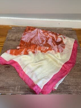 Floral Square Silk Feel Scarf